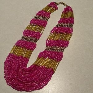 Jewelry - Pink Glass Hand-beaded Necklace Jewelry - Pink Glass Hand-beaded Necklace